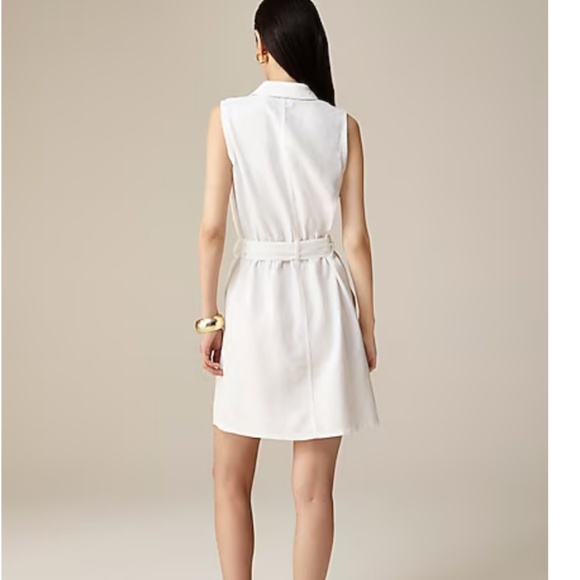 NWT J. Crew White Zip-front linen-blend dress SZ 00 - Picture 2 of 6